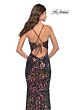 La Femme 31206 Black Spaghetti Strap Lace-Up Dress