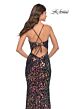 La Femme 31206 Black Spaghetti Strap Lace-Up Dress