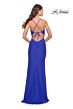 La Femme 31516 Royal Blue High Slit Spaghetti Strap Dress
