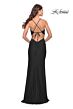 La Femme 31516 Royal Blue High Slit Spaghetti Strap Dress