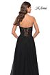 La Femme 31525 Black Sweetheart Neckline High Slit Dress