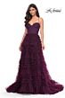 La Femme 32071 Dark Emerald High Slit Lace-Up Dress
