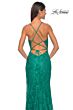 La Femme 32308 Dark Berry High Slit Spaghetti Strap Dress