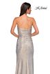 La Femme 32876 Mocha High Slit Metallic Dress