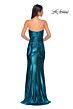 La Femme 32876 Mocha High Slit Metallic Dress