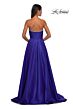La Femme 33063 Royal Blue High Slit Strapless Dress