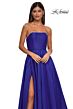 La Femme 33063 Royal Blue High Slit Strapless Dress