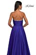 La Femme 33063 Royal Blue High Slit Strapless Dress