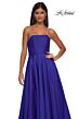 La Femme 33063 Royal Blue High Slit Strapless Dress