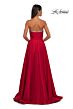 La Femme 33063 Royal Blue High Slit Strapless Dress