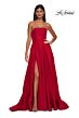 La Femme 33063 Royal Blue High Slit Strapless Dress