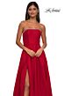 La Femme 33063 Royal Blue High Slit Strapless Dress