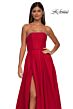La Femme 33063 Royal Blue High Slit Strapless Dress