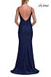 La Femme 33264 Black Spaghetti Strap Backless Dress