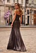 La Femme 33291 Mocha Metallic Strapless Dress