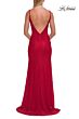 La Femme 33293 Black Plunging Neckline Backless Dress