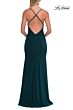 La Femme 33299 Black High Slit Cowl Neckline Dress