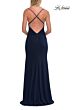La Femme 33299 Black High Slit Cowl Neckline Dress