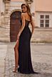 La Femme 33303 Black Strapless Hotfix Dress