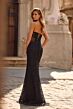 La Femme 33316 Black High Slit Lace Dress