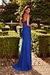 La Femme 33327 Royal Blue Strapless Hotfix Dress