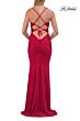 La Femme 33338 Royal Blue Lace-Up Hotfix Dress