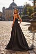 La Femme 33353 Black Sweep Train Strapless Dress