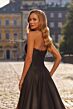 La Femme 33353 Black Sweep Train Strapless Dress