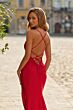 La Femme 33361 Dark Teal High Slit Sweetheart Neckline Dress