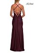 La Femme 33361 Dark Teal High Slit Sweetheart Neckline Dress