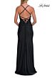 La Femme 33361 Dark Teal High Slit Sweetheart Neckline Dress