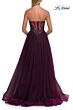La Femme 33363 Royal Blue Peak-A-Boo Neckline Strapless Dress
