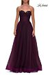 La Femme 33363 Royal Blue Peak-A-Boo Neckline Strapless Dress