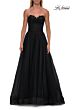 La Femme 33363 Royal Blue Peak-A-Boo Neckline Strapless Dress