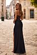 La Femme 33368 Black Plunging Neckline Strapless Dress