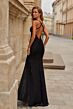La Femme 33381 Black Fitted High Slit Dress