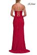 La Femme 33383 Royal Blue Faux Wrap Hotfix Dress