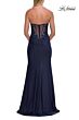La Femme 33396 Emerald Green High Slit Strapless Dress
