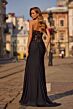 La Femme 33398 Black High Slit Sweetheart Neckline Dress