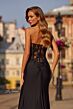 La Femme 33398 Black High Slit Sweetheart Neckline Dress