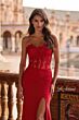 La Femme 33399 Black Fitted Sweetheart Neckline Dress
