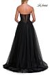 La Femme 33410 Dark Berry High Slit Strapless Dress