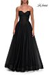 La Femme 33410 Dark Berry High Slit Strapless Dress