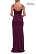 La Femme 33413 Dark Teal High Slit Scoop Neckline Dress