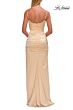 La Femme 33413 Dark Teal High Slit Scoop Neckline Dress