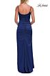 La Femme 33413 Dark Teal High Slit Scoop Neckline Dress