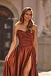 La Femme 33417 Copper Strapless with Pocket Dress