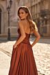 La Femme 33417 Copper Strapless with Pocket Dress