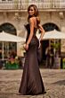 La Femme 33418 Mocha Metallic Strapless Dress