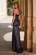 La Femme 33419 Fitted High Slit Black Dress
